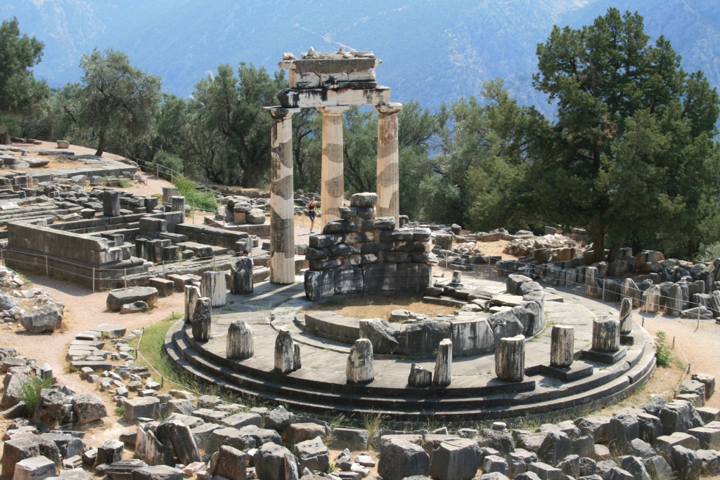 Greece Delphi. Greece Delphi Sanctuary of Athena Pronea and Tholos